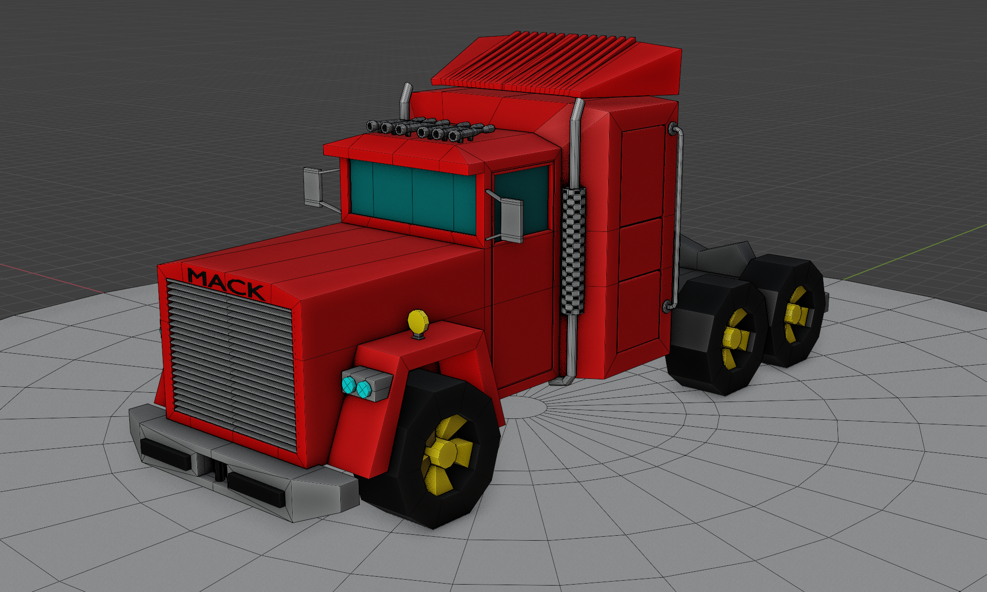 Mack truck lowpoly